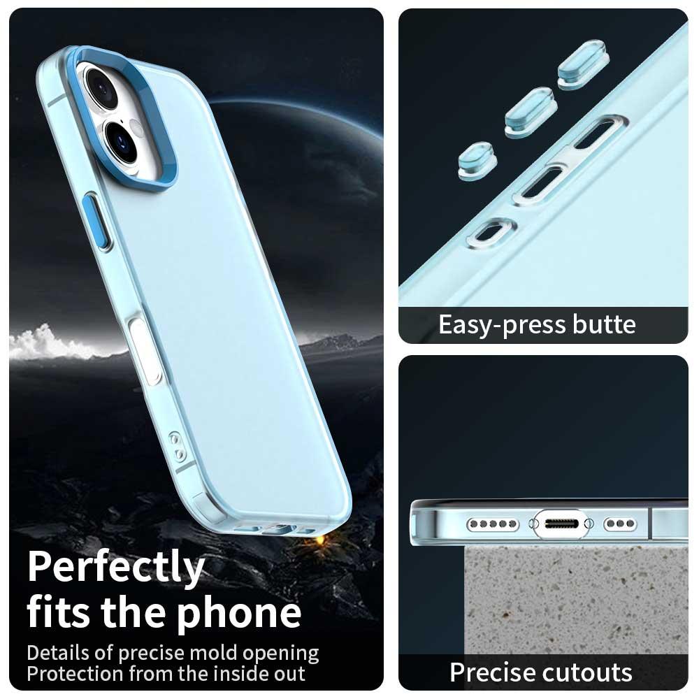 For iPhone 18 Candy PC Hybrid TPU Shockproof Phone Case - Blue - EDA007087828E
