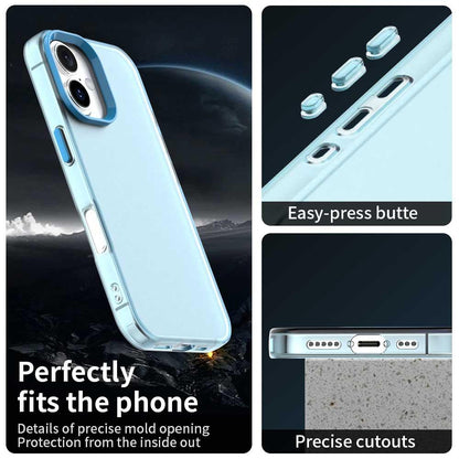 For iPhone 18 Candy PC Hybrid TPU Shockproof Phone Case - Blue - EDA007087828E