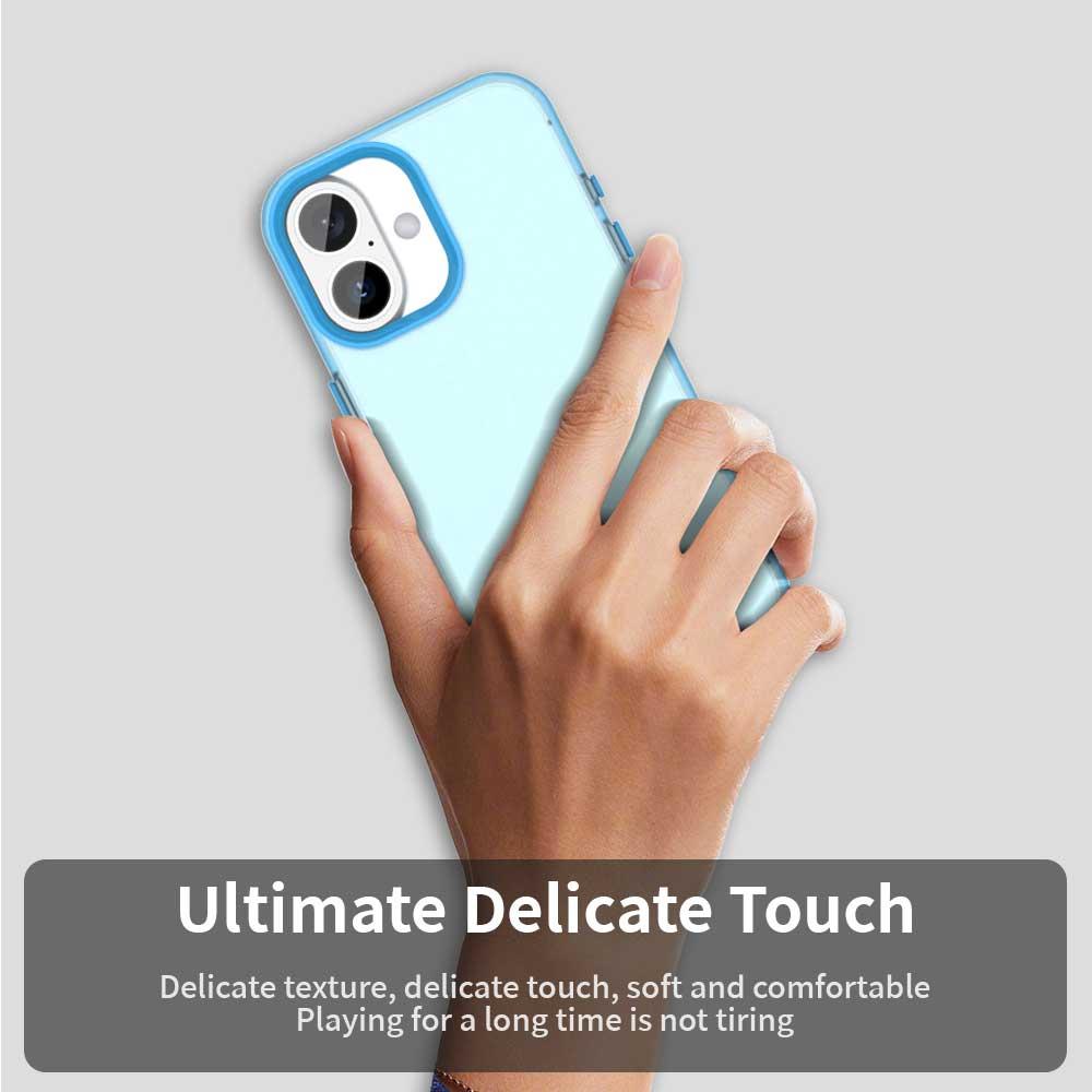 For iPhone 18 Candy PC Hybrid TPU Shockproof Phone Case - Blue - EDA007087828E