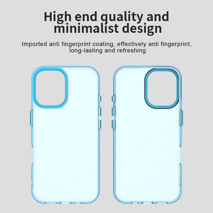 For iPhone 18 Candy PC Hybrid TPU Shockproof Phone Case - Blue - EDA007087828E