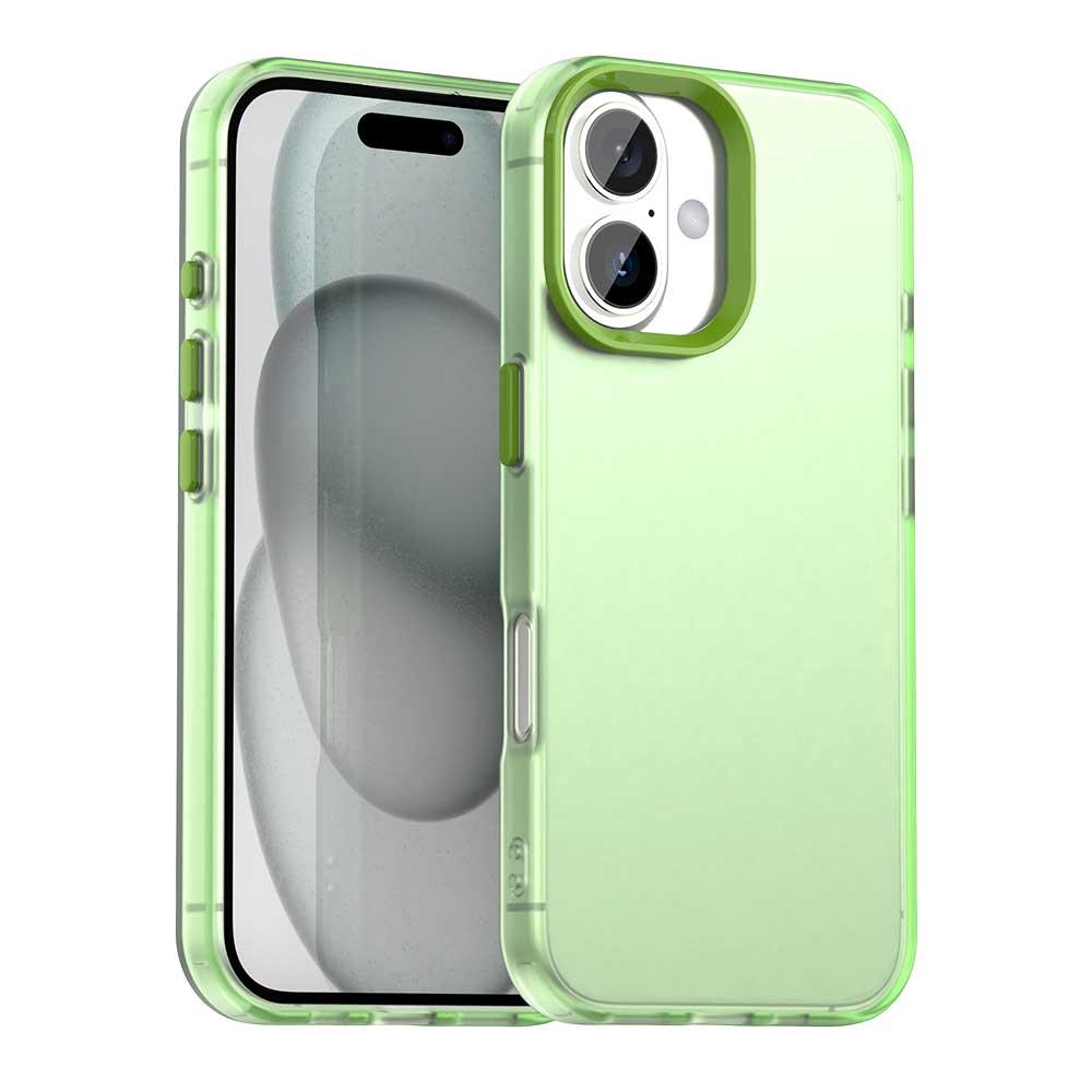 For iPhone 18 Candy PC Hybrid TPU Shockproof Phone Case - Green - EDA007087828F