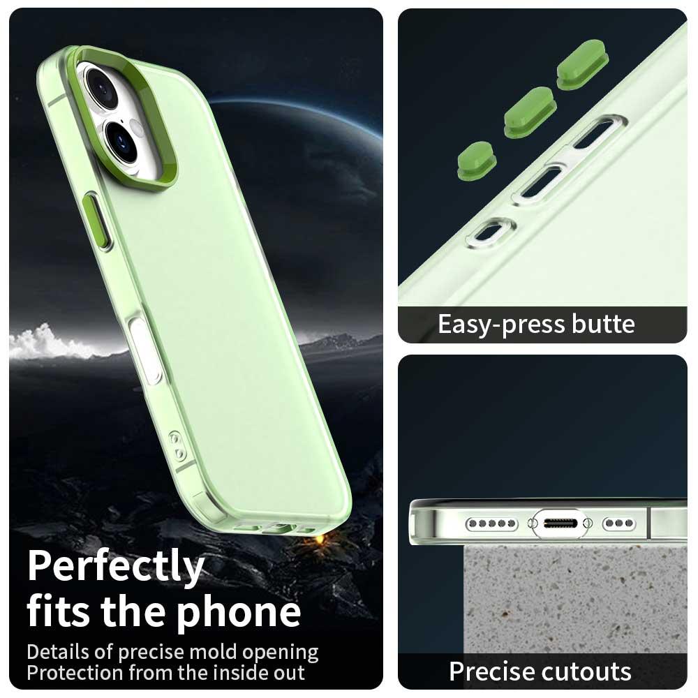 For iPhone 18 Candy PC Hybrid TPU Shockproof Phone Case - Green - EDA007087828F