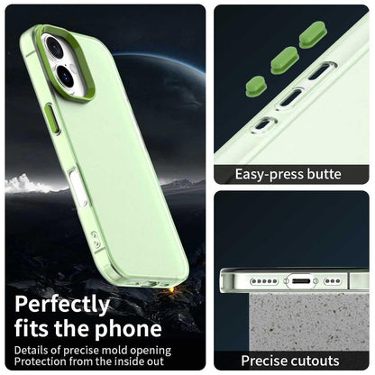 For iPhone 18 Candy PC Hybrid TPU Shockproof Phone Case - Green - EDA007087828F