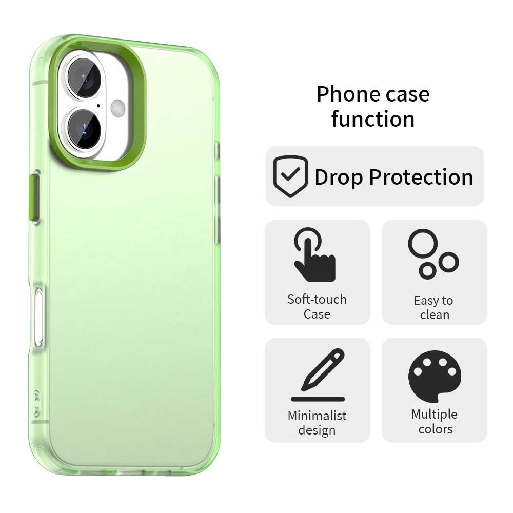 For iPhone 18 Candy PC Hybrid TPU Shockproof Phone Case - Green - EDA007087828F