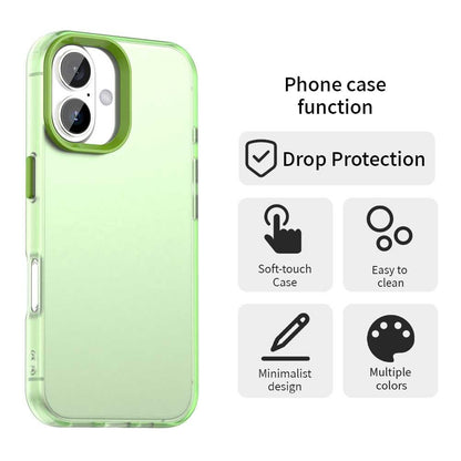 For iPhone 18 Candy PC Hybrid TPU Shockproof Phone Case - Green - EDA007087828F