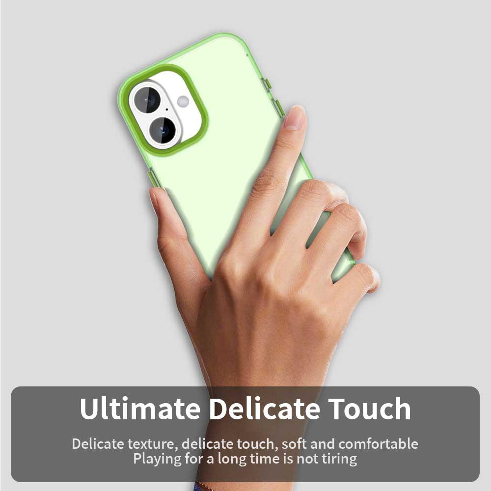 For iPhone 18 Candy PC Hybrid TPU Shockproof Phone Case - Green - EDA007087828F