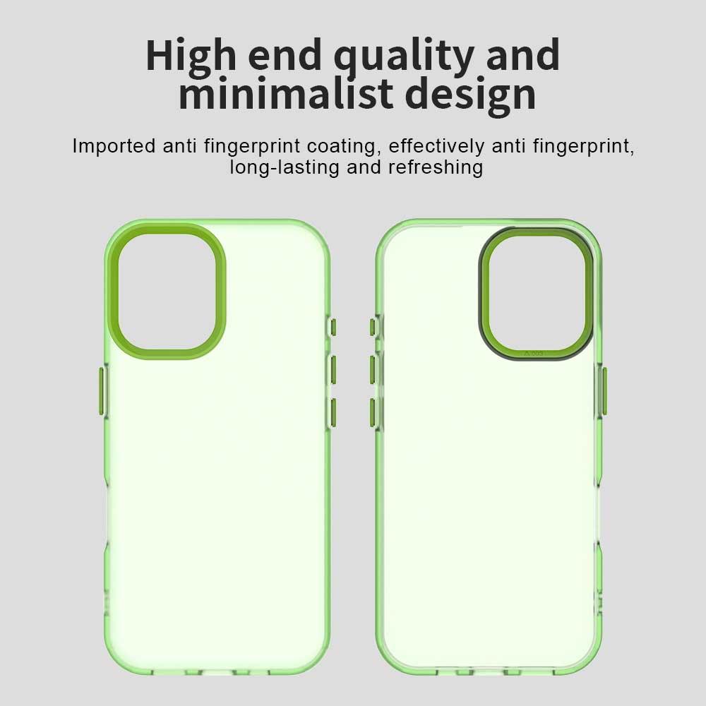 For iPhone 18 Candy PC Hybrid TPU Shockproof Phone Case - Green - EDA007087828F