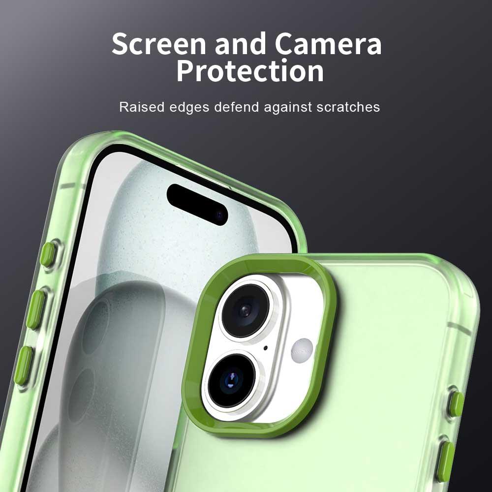 For iPhone 18 Candy PC Hybrid TPU Shockproof Phone Case - Green - EDA007087828F