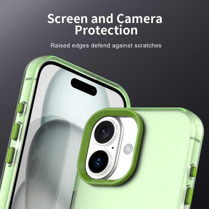 For iPhone 18 Candy PC Hybrid TPU Shockproof Phone Case - Green - EDA007087828F