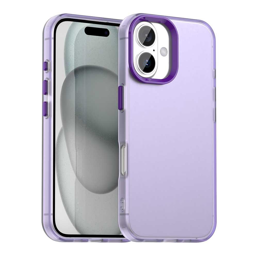 For iPhone 18 Candy PC Hybrid TPU Shockproof Phone Case - Purple - EDA007087828G
