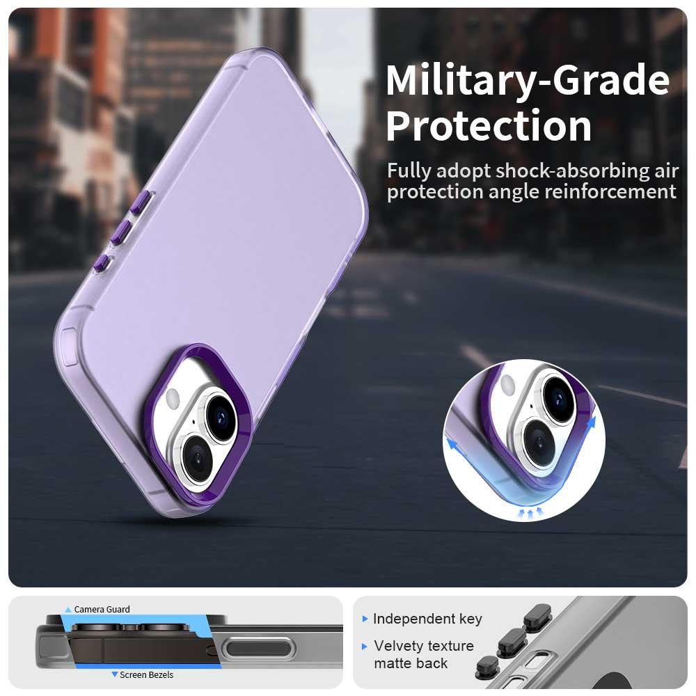 For iPhone 18 Candy PC Hybrid TPU Shockproof Phone Case - Purple - EDA007087828G