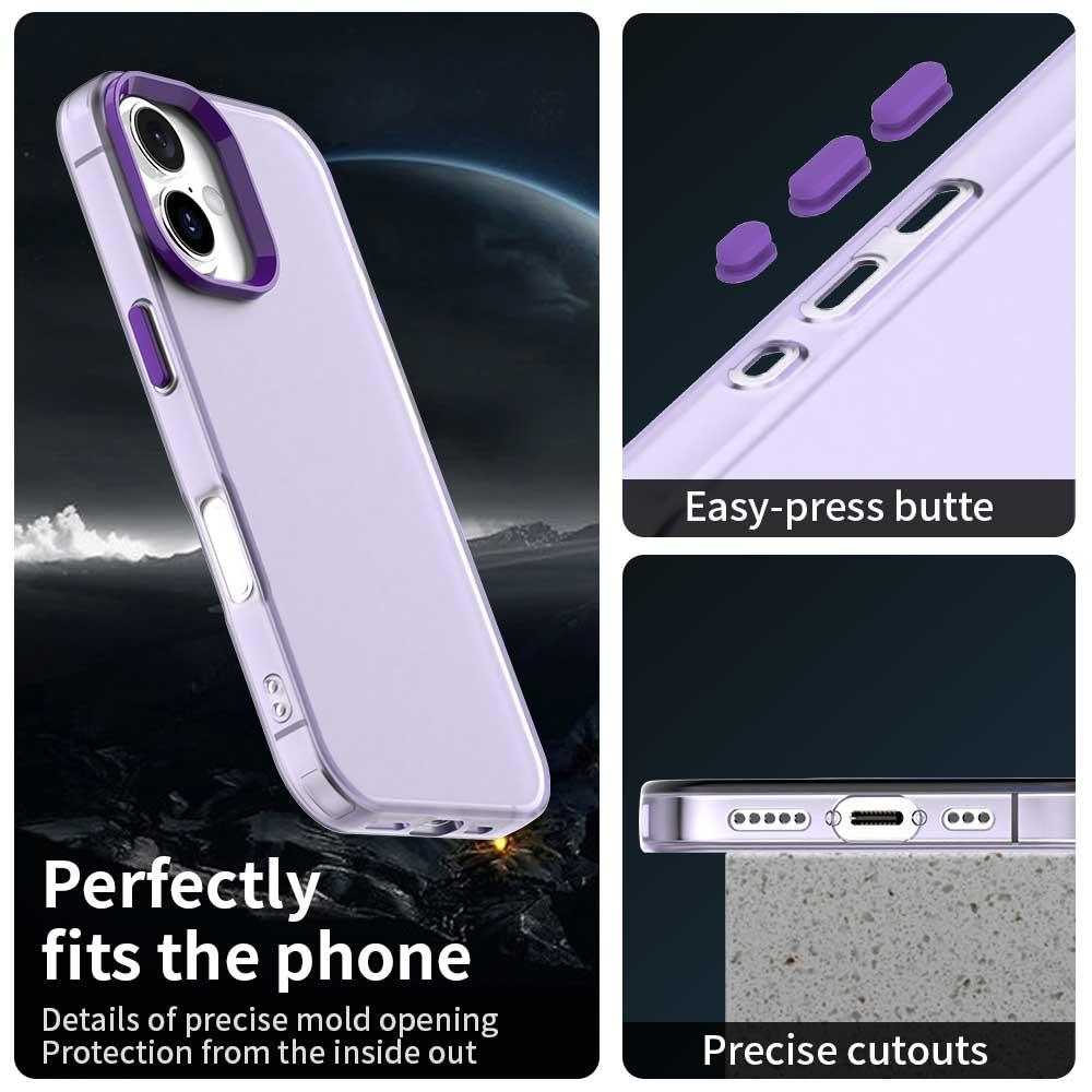 For iPhone 18 Candy PC Hybrid TPU Shockproof Phone Case - Purple - EDA007087828G