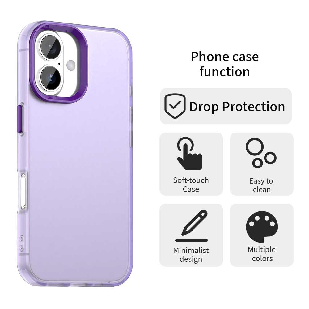 For iPhone 18 Candy PC Hybrid TPU Shockproof Phone Case - Purple - EDA007087828G