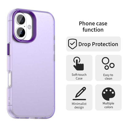 For iPhone 18 Candy PC Hybrid TPU Shockproof Phone Case - Purple - EDA007087828G