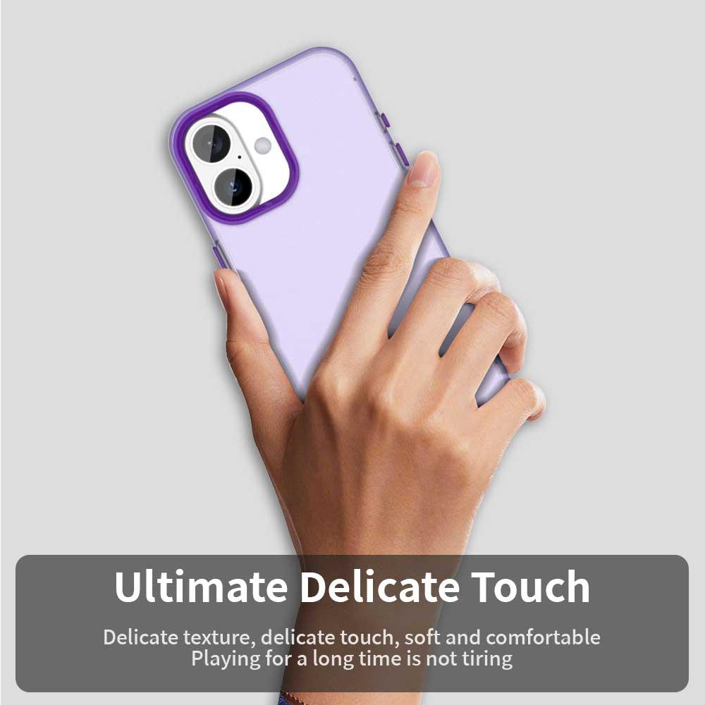 For iPhone 18 Candy PC Hybrid TPU Shockproof Phone Case - Purple - EDA007087828G