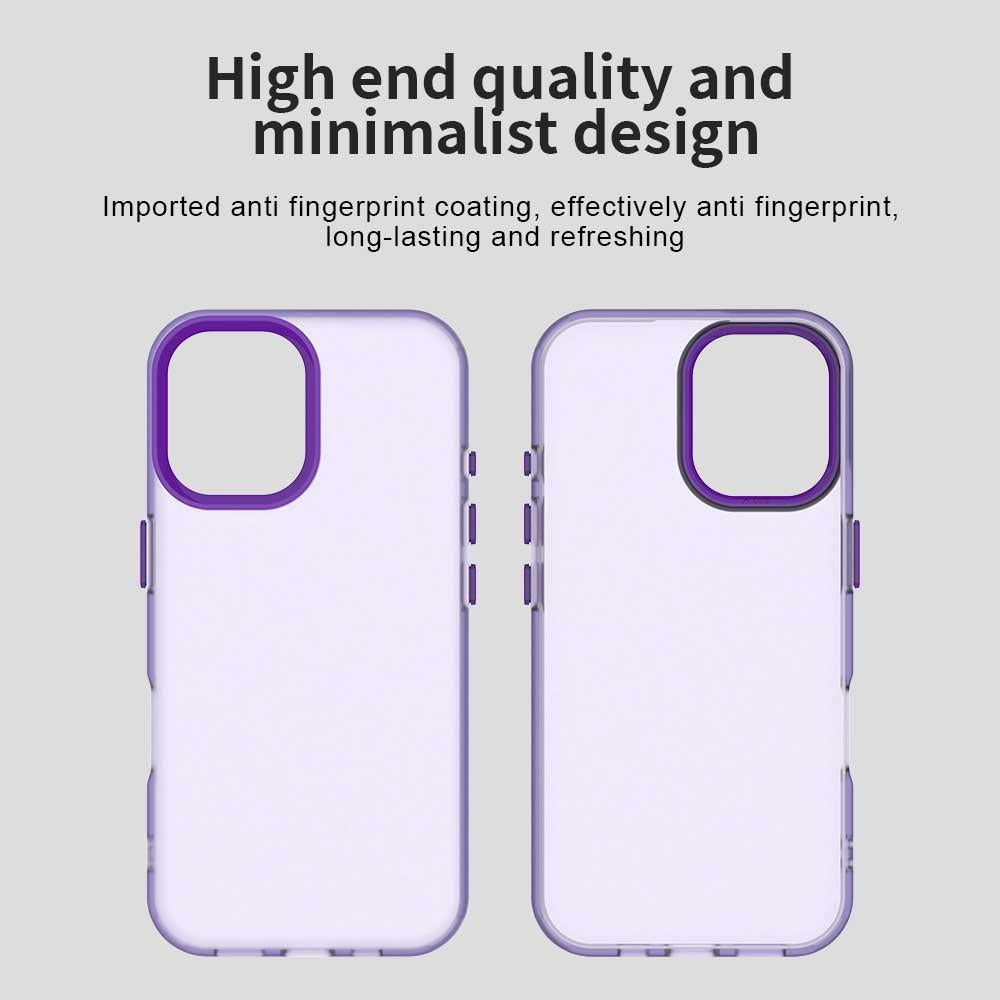 For iPhone 18 Candy PC Hybrid TPU Shockproof Phone Case - Purple - EDA007087828G