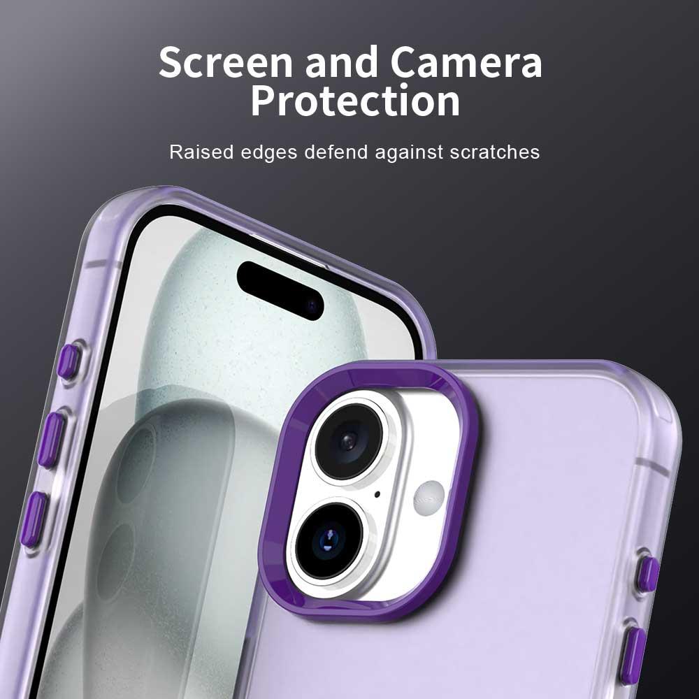 For iPhone 18 Candy PC Hybrid TPU Shockproof Phone Case - Purple - EDA007087828G