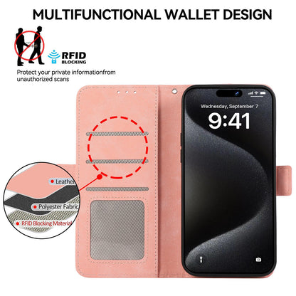 For Motorola Edge 70 Max 5G ABEEL Frosted Magnetic RFID Leather Phone Case(Pink)