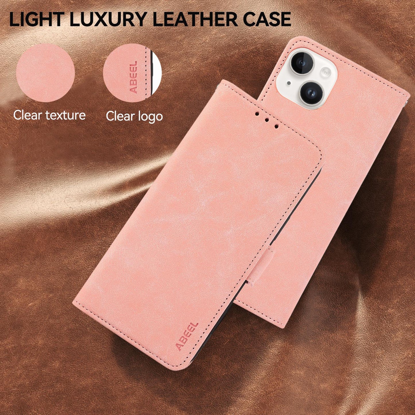 For Motorola Edge 70 Max 5G ABEEL Frosted Magnetic RFID Leather Phone Case(Pink)