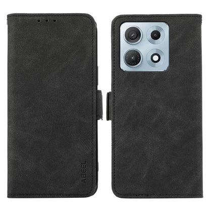For Motorola Edge 70 Max 5G ABEEL Frosted Magnetic RFID Leather Phone Case(Black)