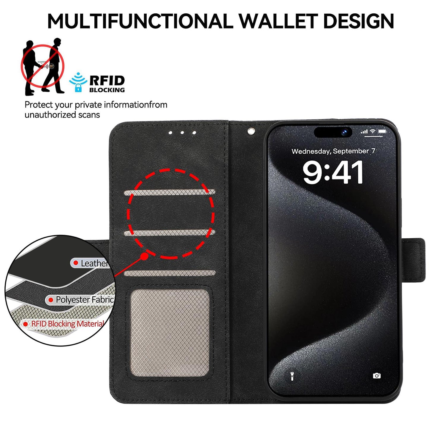 For Motorola Edge 70 Max 5G ABEEL Frosted Magnetic RFID Leather Phone Case(Black)