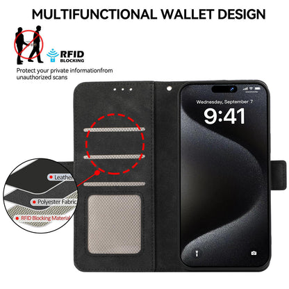 For Motorola Edge 70 Max 5G ABEEL Frosted Magnetic RFID Leather Phone Case(Black)