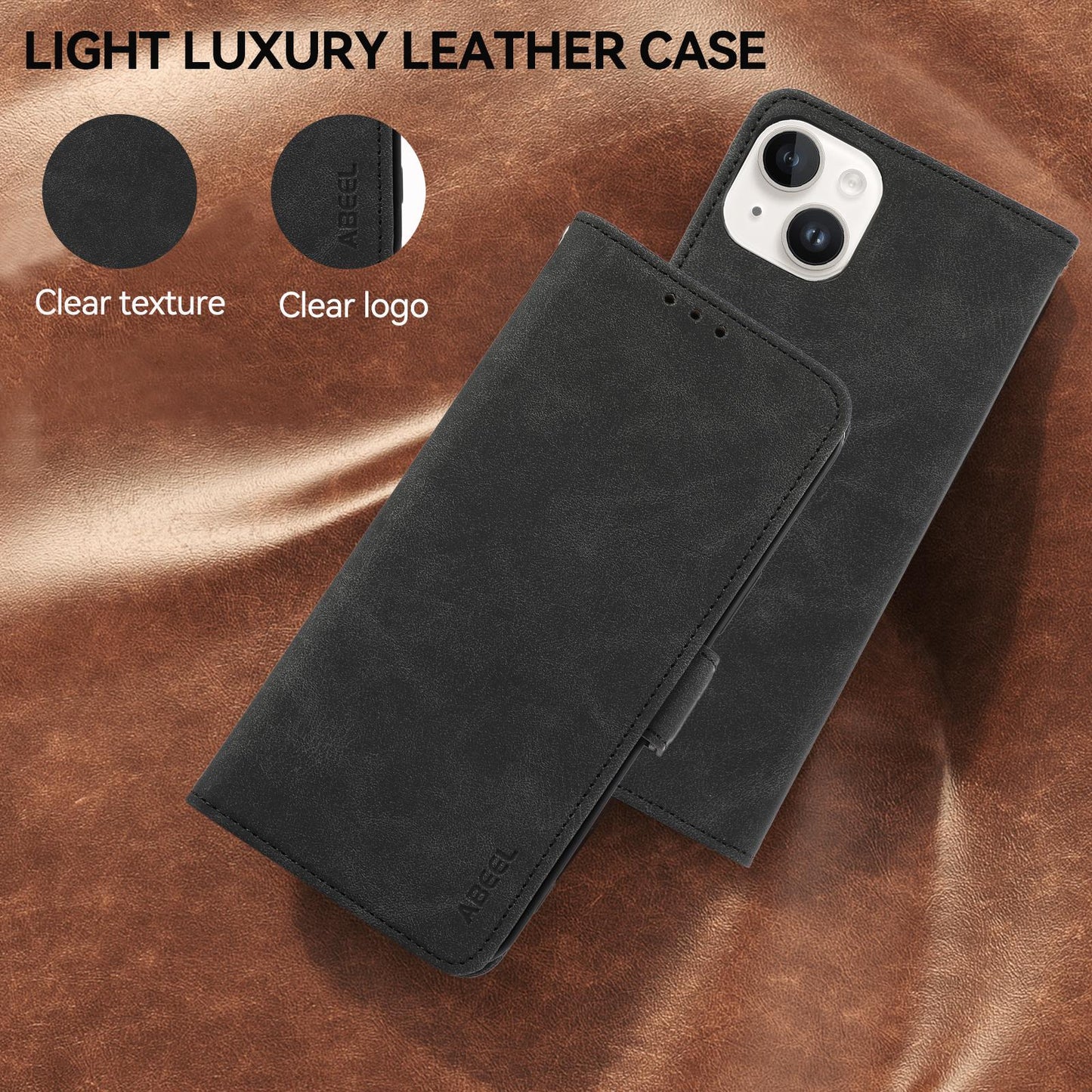 For Motorola Edge 70 Max 5G ABEEL Frosted Magnetic RFID Leather Phone Case(Black)