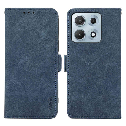For Motorola Edge 70 Max 5G ABEEL Frosted Magnetic RFID Leather Phone Case(Blue)