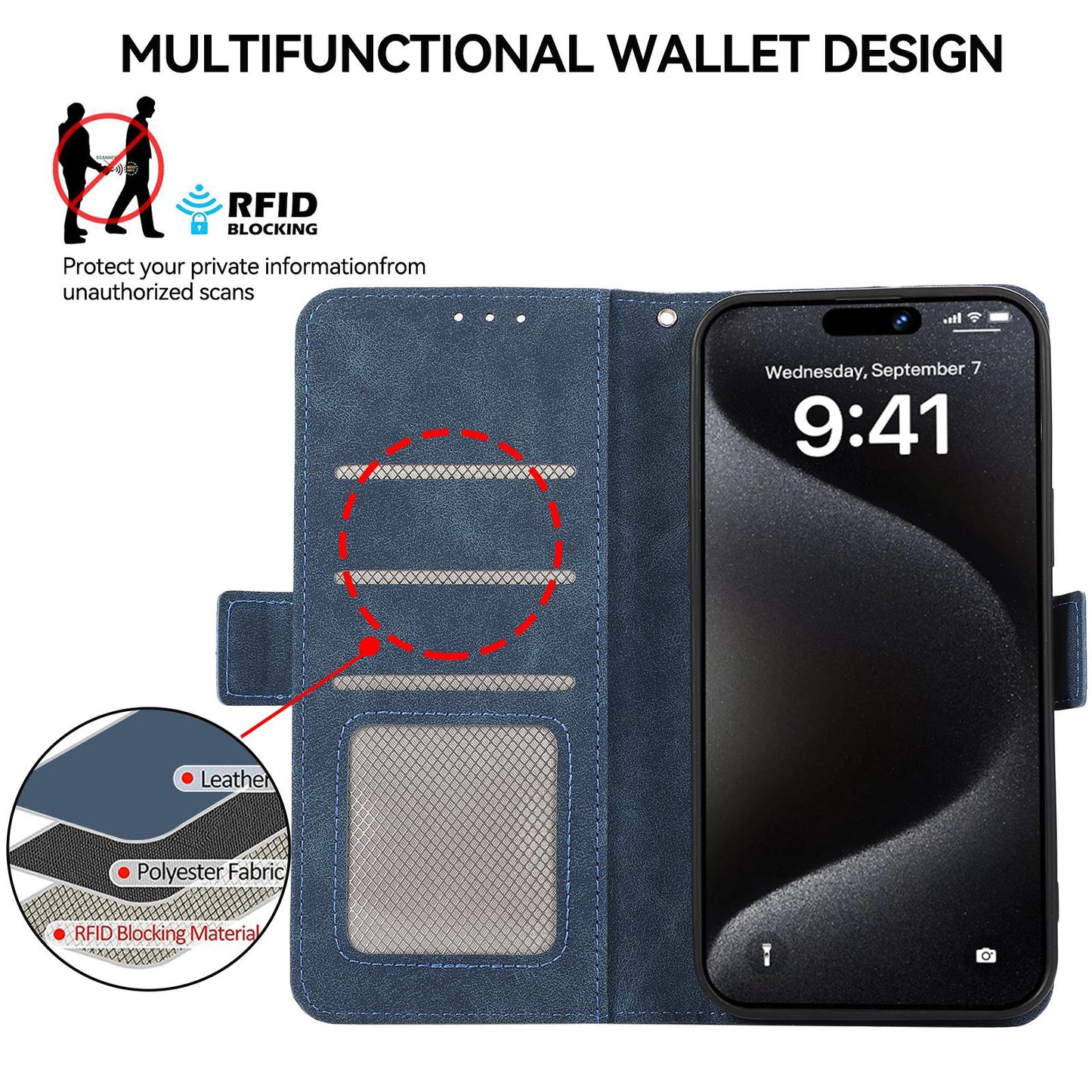 For Motorola Edge 70 Max 5G ABEEL Frosted Magnetic RFID Leather Phone Case(Blue)