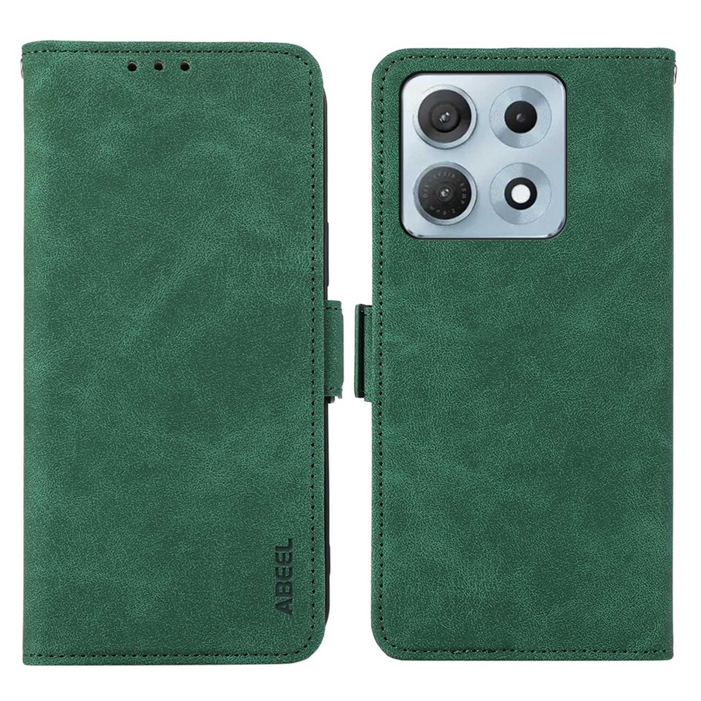 For Motorola Edge 70 Max 5G ABEEL Frosted Magnetic RFID Leather Phone Case(Green)