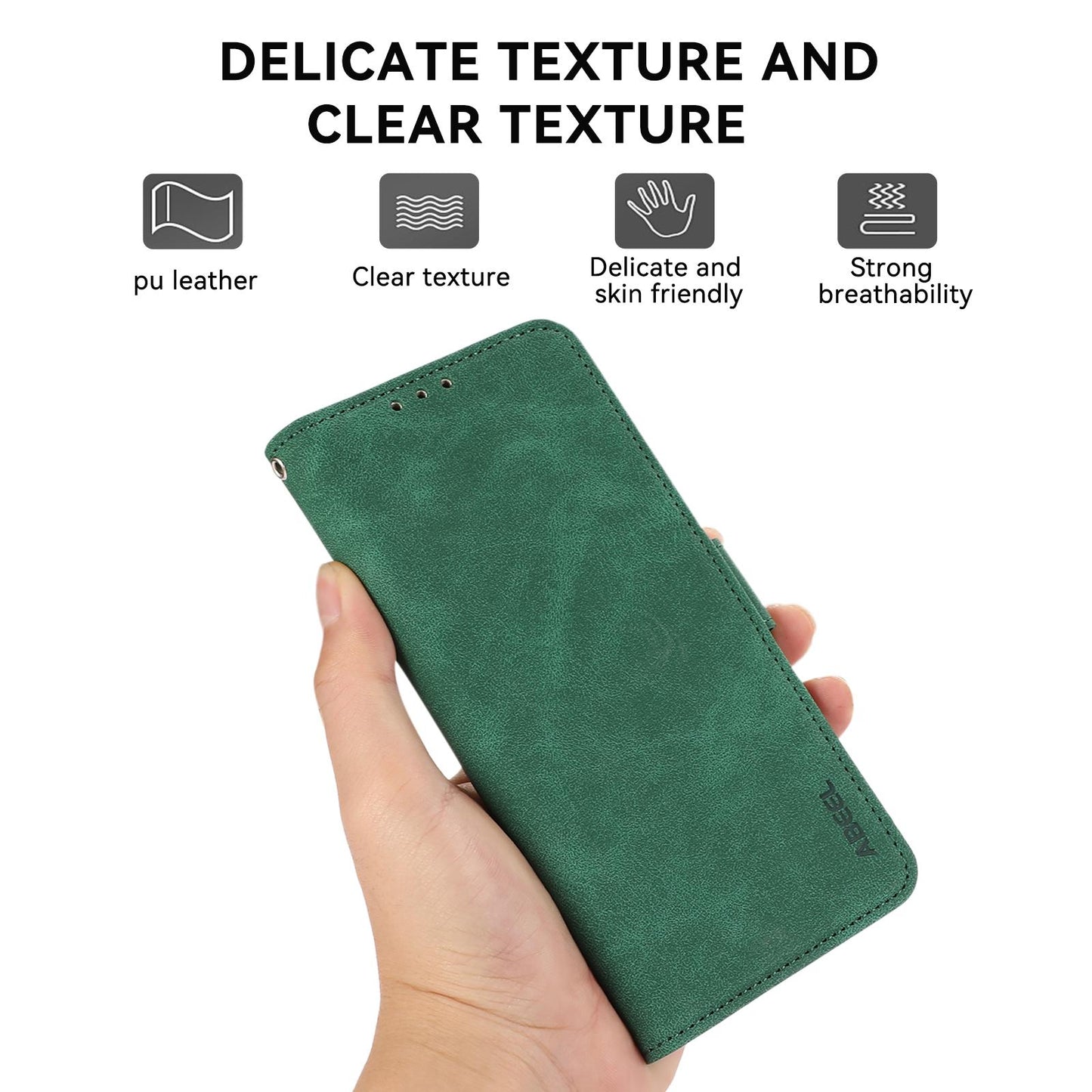For Motorola Edge 70 Max 5G ABEEL Frosted Magnetic RFID Leather Phone Case(Green)