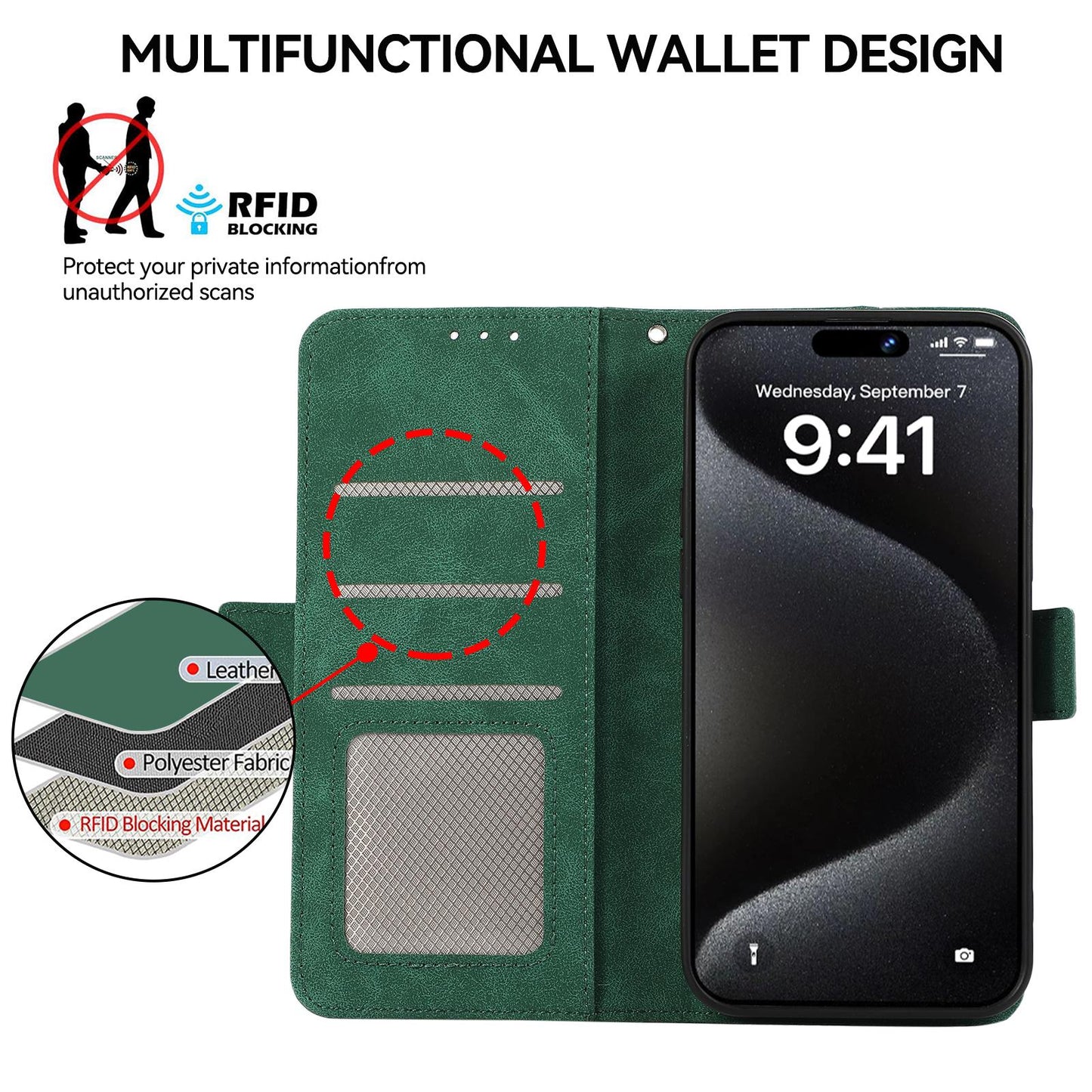 For Motorola Edge 70 Max 5G ABEEL Frosted Magnetic RFID Leather Phone Case(Green)