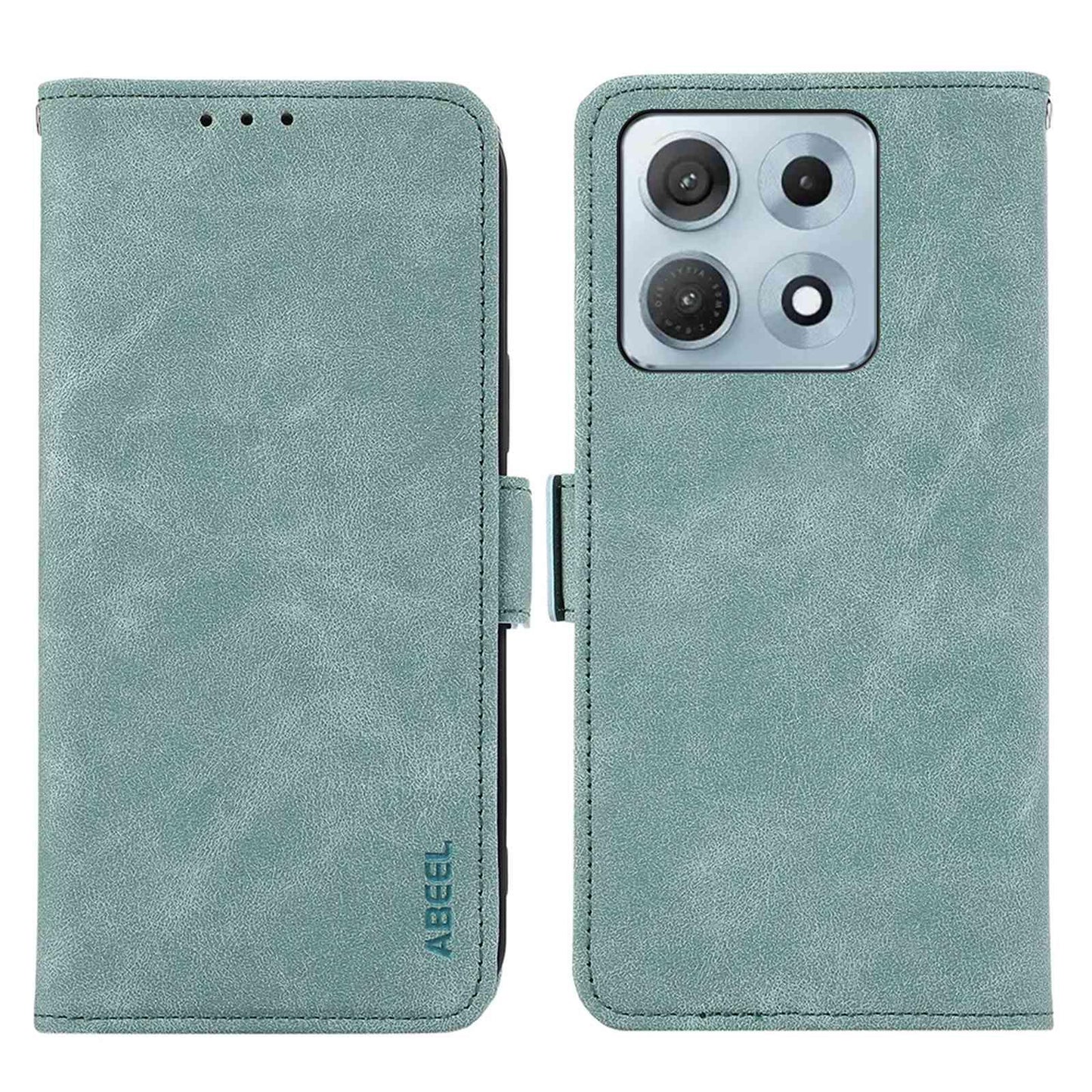 For Motorola Edge 70 Max 5G ABEEL Frosted Magnetic RFID Leather Phone Case(Cyan)