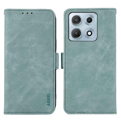 For Motorola Edge 70 Max 5G ABEEL Frosted Magnetic RFID Leather Phone Case(Cyan)