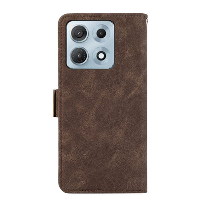 For Motorola Edge 70 Max 5G ABEEL Frosted Magnetic RFID Leather Phone Case(Brown)