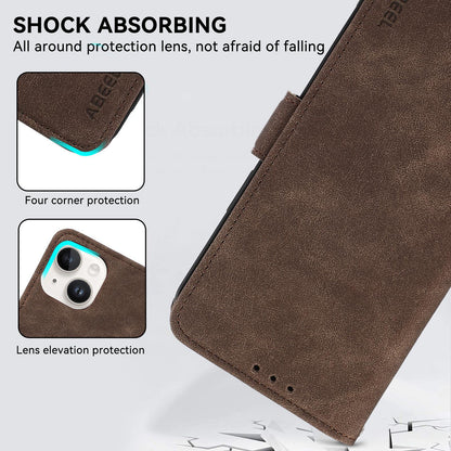 For Motorola Edge 70 Max 5G ABEEL Frosted Magnetic RFID Leather Phone Case(Brown)