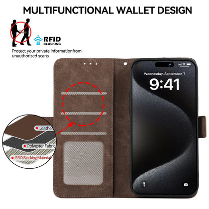 For Motorola Edge 70 Max 5G ABEEL Frosted Magnetic RFID Leather Phone Case(Brown)