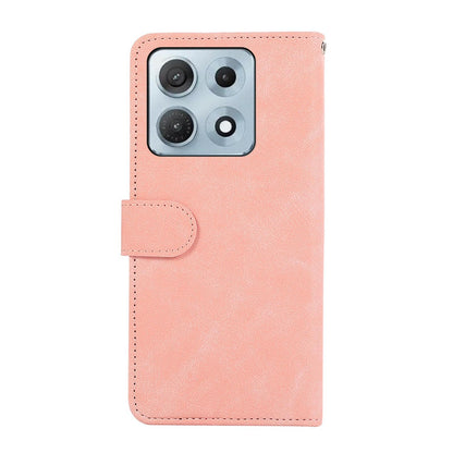 For Motorola Edge 70 Max 5G ABEEL Color Block Magnetic RFID Leather Phone Case(Pink-Cyan)