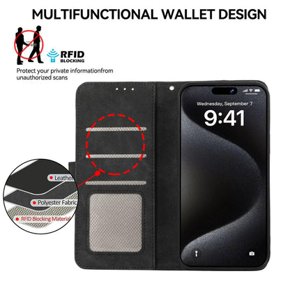 For Motorola Edge 70 Max 5G ABEEL Color Block Magnetic RFID Leather Phone Case(Black-Green)