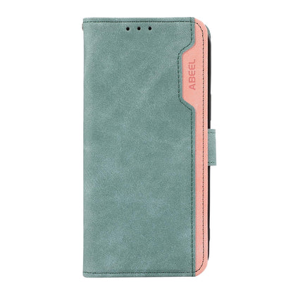 For Motorola Edge 70 Max 5G ABEEL Color Block Magnetic RFID Leather Phone Case(Cyan-Pink)