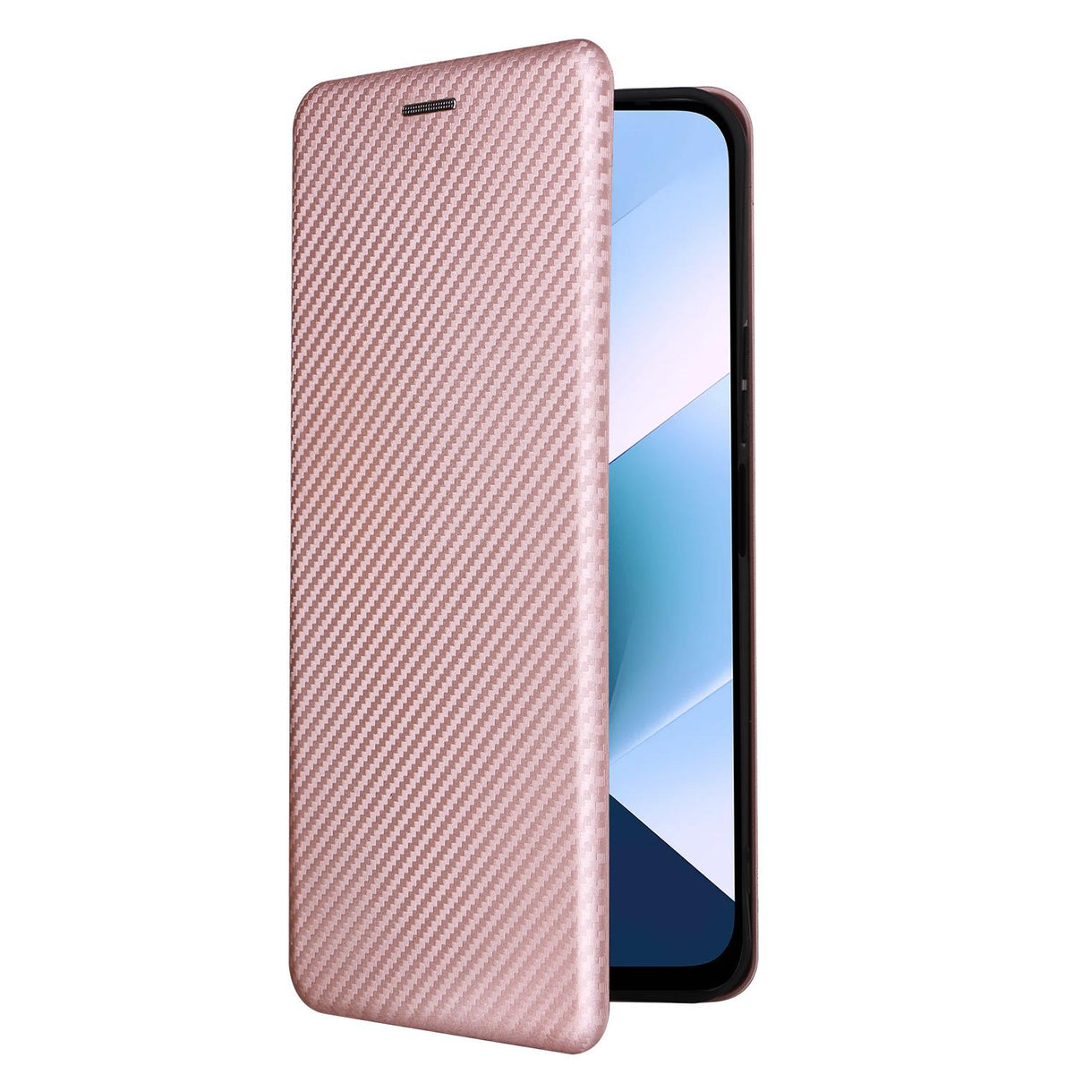 For Xiaomi Poco C95 Pro Carbon Fiber Texture Flip Leather Phone Case - Pink - EDA007098614A