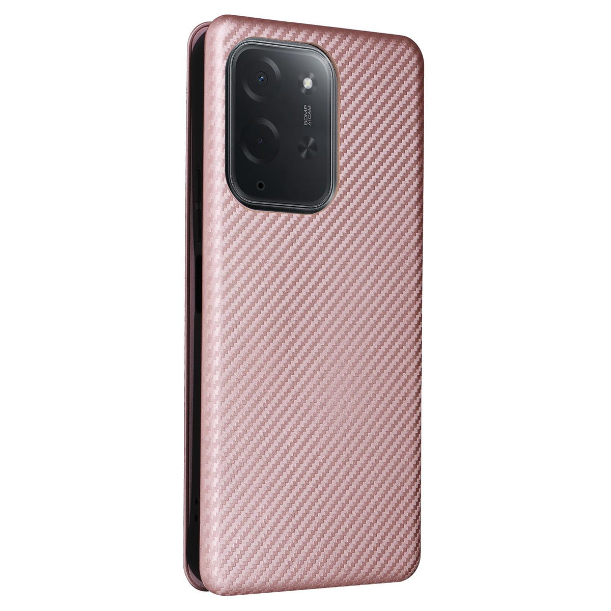 For Xiaomi Poco C95 Pro Carbon Fiber Texture Flip Leather Phone Case - Pink - EDA007098614A