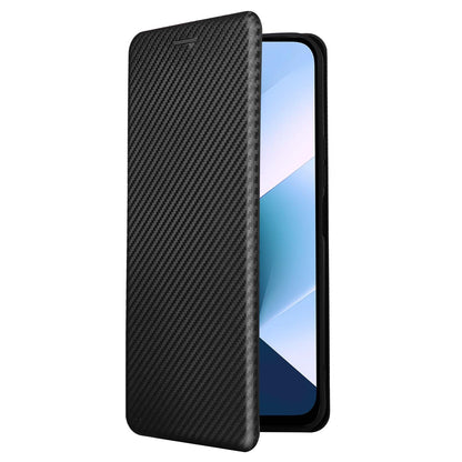 For Xiaomi Poco C95 Pro Carbon Fiber Texture Flip Leather Phone Case - Black - EDA007098614B