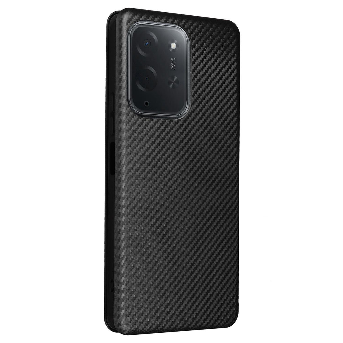 For Xiaomi Poco C95 Pro Carbon Fiber Texture Flip Leather Phone Case - Black - EDA007098614B