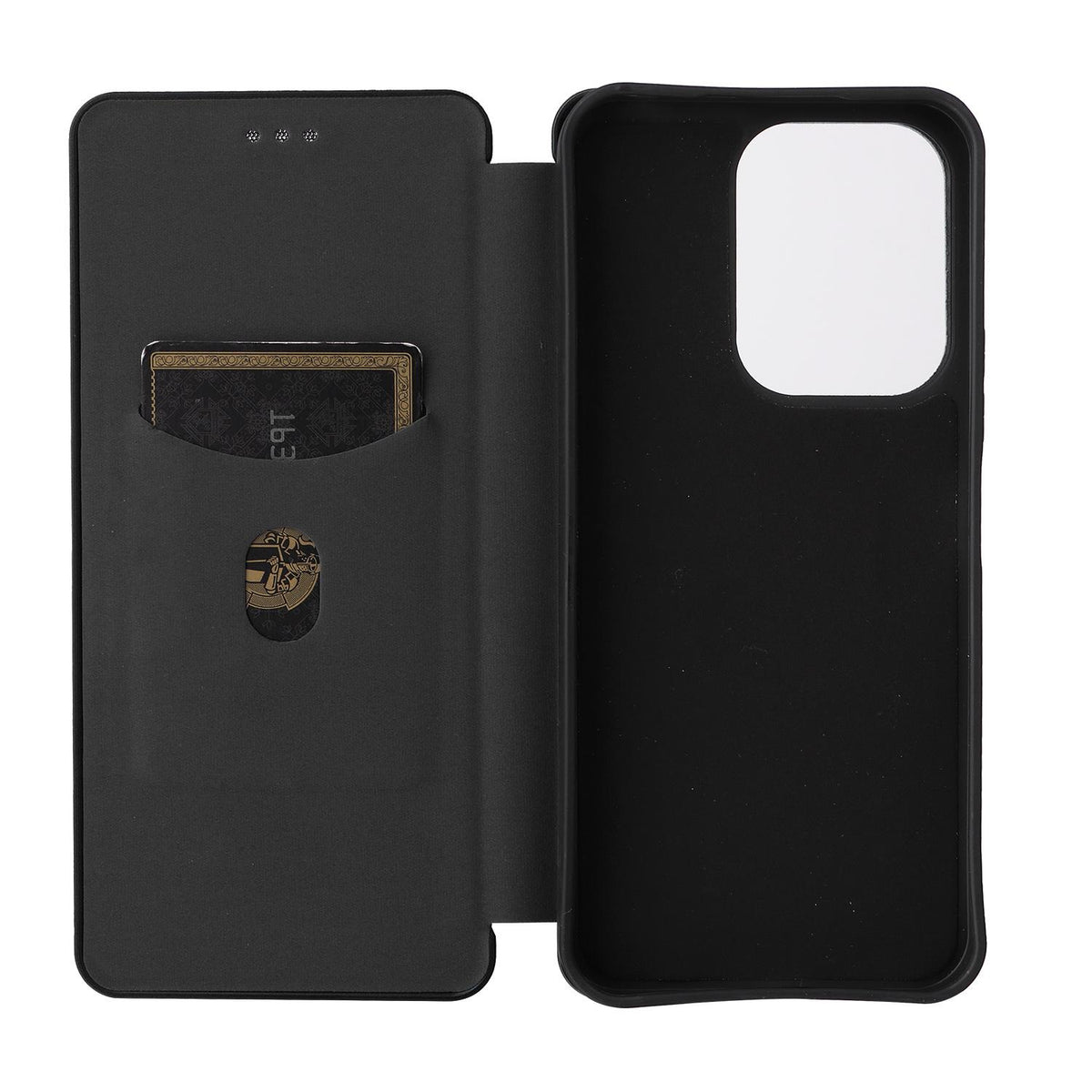 For Xiaomi Poco C95 Pro Carbon Fiber Texture Flip Leather Phone Case - Black - EDA007098614B