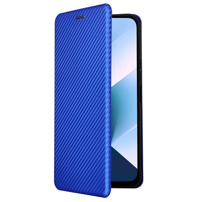 For Xiaomi Poco C95 Pro Carbon Fiber Texture Flip Leather Phone Case - Blue - EDA007098614C