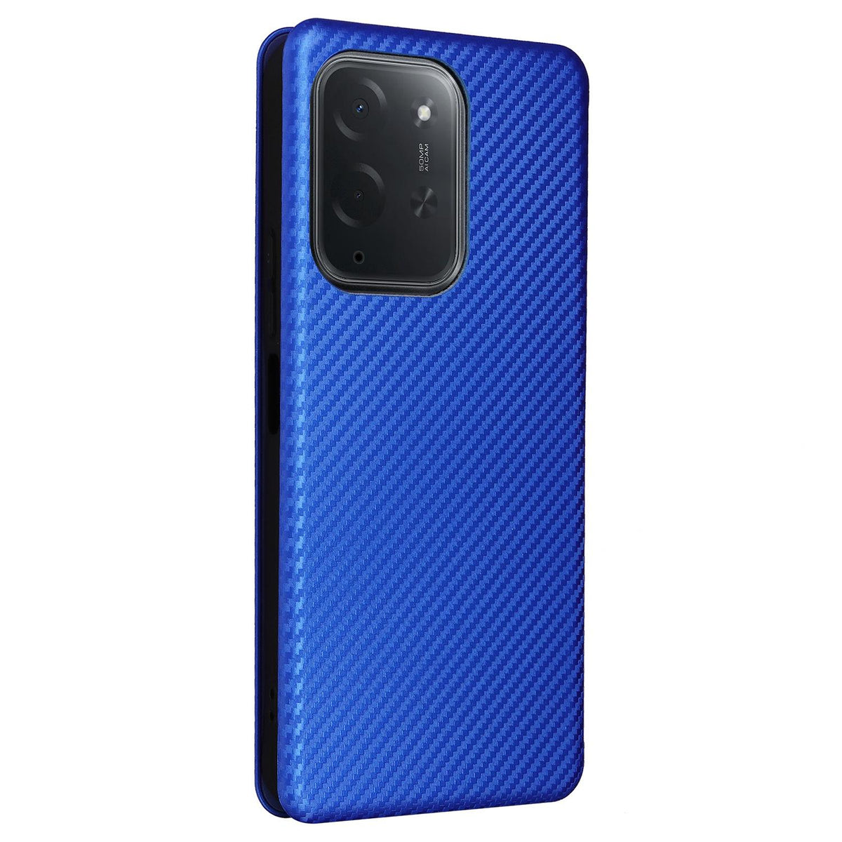 For Xiaomi Poco C95 Pro Carbon Fiber Texture Flip Leather Phone Case - Blue - EDA007098614C