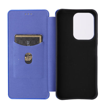 For Xiaomi Poco C95 Pro Carbon Fiber Texture Flip Leather Phone Case - Blue - EDA007098614C