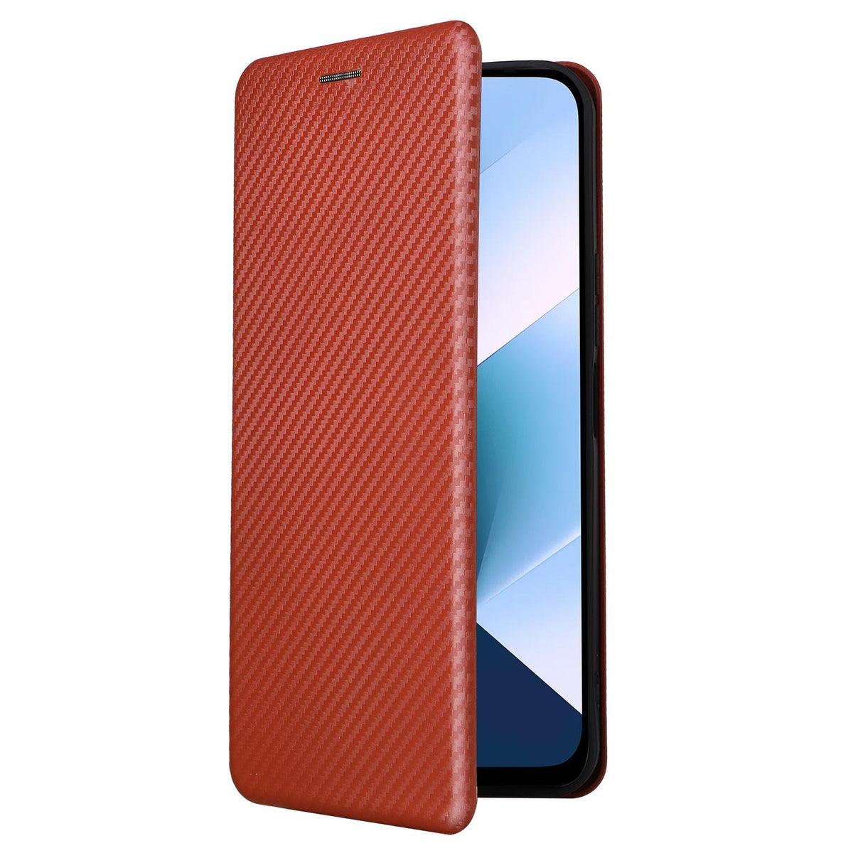 For Xiaomi Poco C95 Pro Carbon Fiber Texture Flip Leather Phone Case - Brown - EDA007098614E