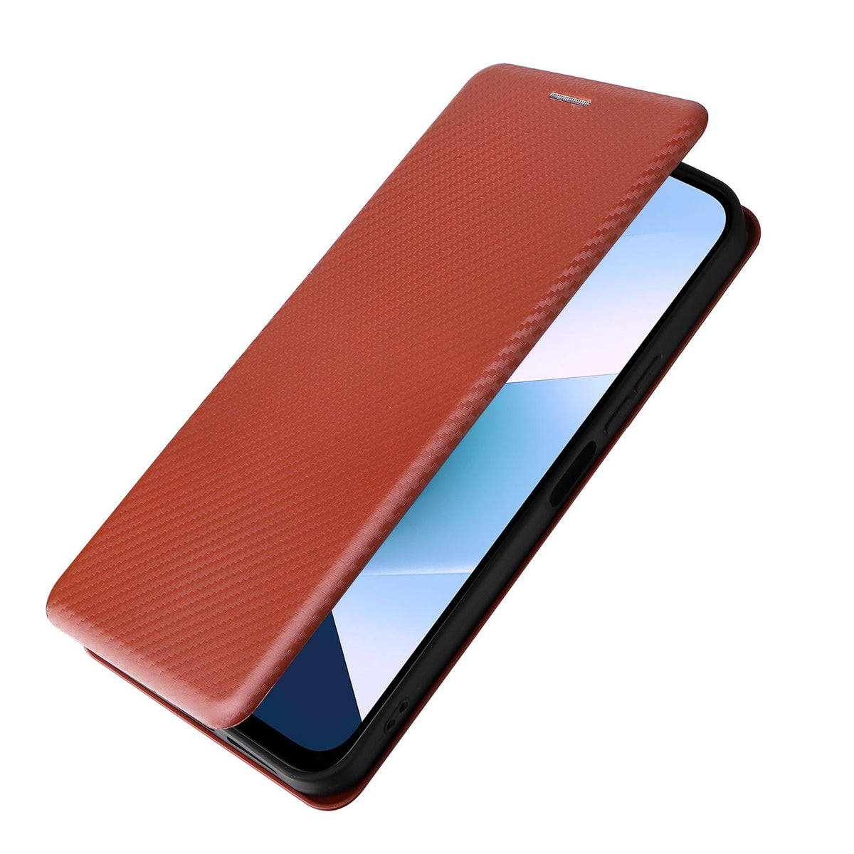 For Xiaomi Poco C95 Pro Carbon Fiber Texture Flip Leather Phone Case - Brown - EDA007098614E